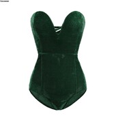 Body de catifea pentru femei Bandeau, cu top cu tuburi