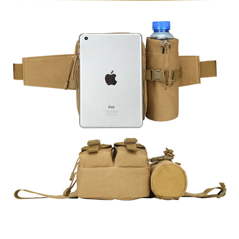 Тактическа мъжка раница за кръста Найлонова туристическа бутилка за вода Калъф за телефон Спорт на открито Лов Катерене Къмпинг Чанта за колан
