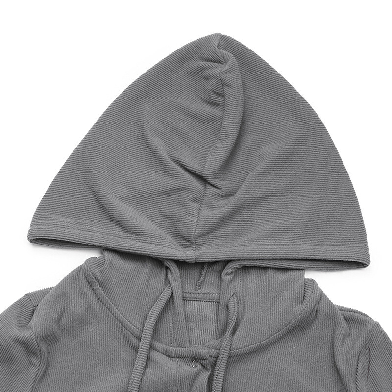 Vienkrāsu spēļu tērpi ar kapuci Sieviešu Slim Fit Modes kombinezons Rudens ar kapuci, sloksnes ar kapuci Ins Wind Playsuits Vienkrāsaini seksīgi topi