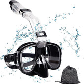Set de mască de snorkeling anti-ceață pliabilă cu sistem complet uscat, potrivit pentru înot liber, echipament profesional de snorkeling F