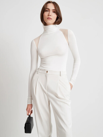 CNYISHE Patchwork Sexy Club sieviešu bodiji ar garām piedurknēm ar kaklu Ielu apģērbi Modes, solīdi kombinezoni, plāni apvalki, tīņi, sieviešu topi