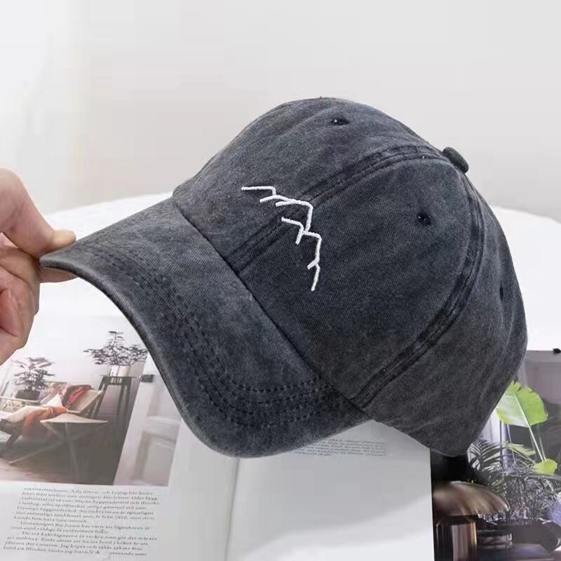 Unisex mazgāta kokvilnas cepure kalnu izšūšana vintage beisbola cepure vīriešiem sievietēm regulējama ikdienas āra ielas apģērba sporta cepure