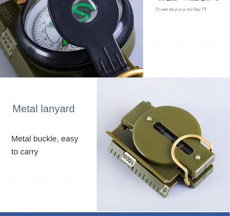 Компас, водоустойчив многофункционален компас с посока, лупа за определяне на позицията, авариен преносим компас за къмпинг на открито