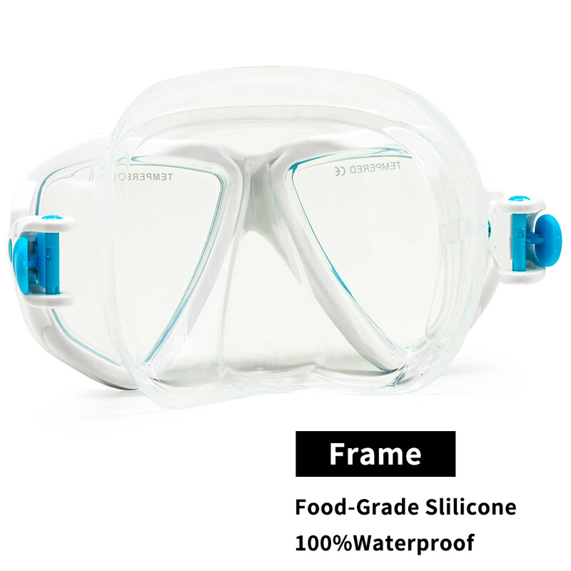 Echipament de snorkeling pentru copii Set de mască de scufundare pentru copii Dry Top Ochelari de înot pentru juniori cu tub Sticlă temperată anti-aburire