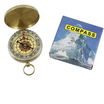 Υψηλής ποιότητας Camping Hiking Pocket Brass Golden Compass Portable Brujula πυξίδα έκτακτης ανάγκης Πλοήγηση για υπαίθριες δραστηριότητες