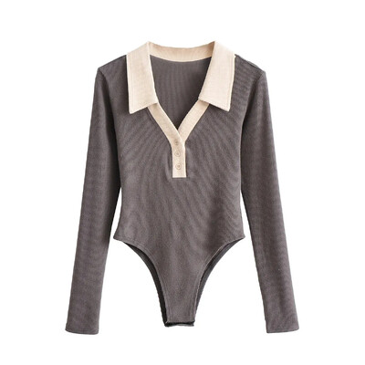 2022. g. sieviešu trikotāžas krekls ar polo kakla izgriezumu, lieli, elastīgi, garām piedurknēm, sieviešu krekliņi, eleganti kombinezoni.