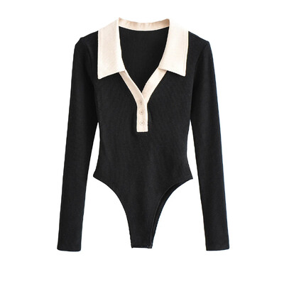 2022. g. sieviešu trikotāžas krekls ar polo kakla izgriezumu, lieli, elastīgi, garām piedurknēm, sieviešu krekliņi, eleganti kombinezoni.