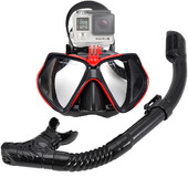 Snorkel Set Niršanas maska GoPro zemūdens sporta kamerai Pretmiglas Profesionālās peldēšanas brilles Sausā snorkelēšanas caurule pieaugušajiem