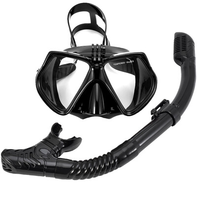 Snorkel Set Niršanas maska GoPro zemūdens sporta kamerai Pretmiglas Profesionālās peldēšanas brilles Sausā snorkelēšanas caurule pieaugušajiem