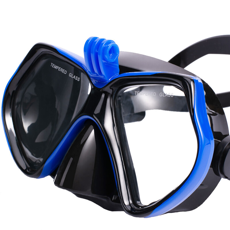Snorkel Set Niršanas maska GoPro zemūdens sporta kamerai Pretmiglas Profesionālās peldēšanas brilles Sausā snorkelēšanas caurule pieaugušajiem