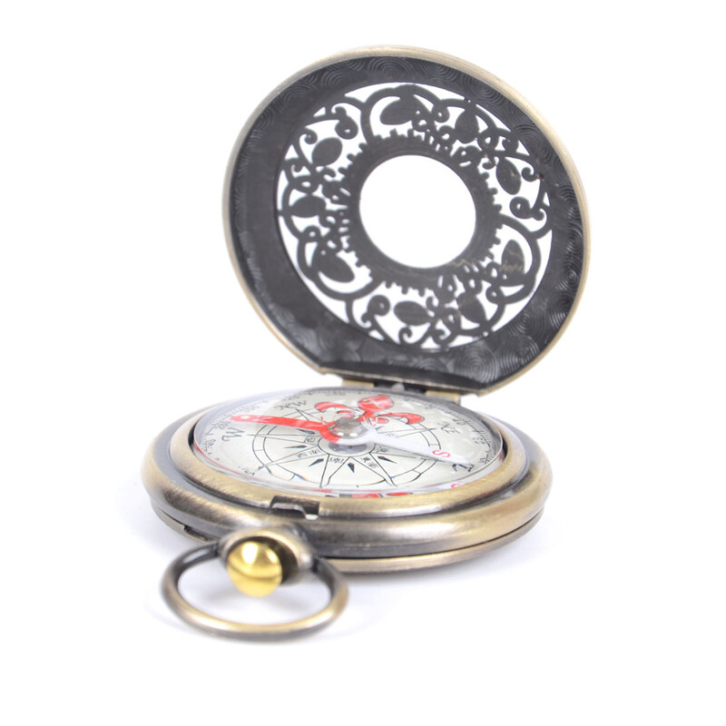 Metāla medību dobs pārsega kompass bronzas krāsas vintage pulksteņa stila kempings pārgājienu kompass