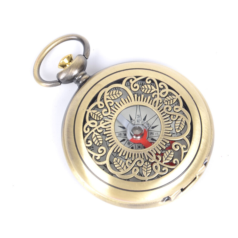 Metāla medību dobs pārsega kompass bronzas krāsas vintage pulksteņa stila kempings pārgājienu kompass