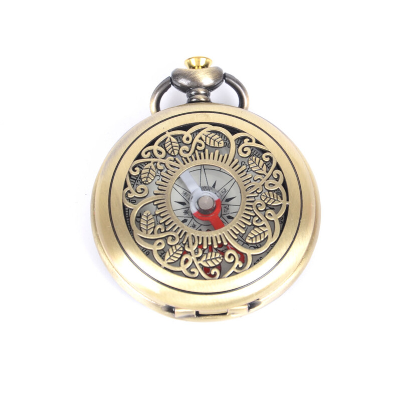 Metāla medību dobs pārsega kompass bronzas krāsas vintage pulksteņa stila kempings pārgājienu kompass