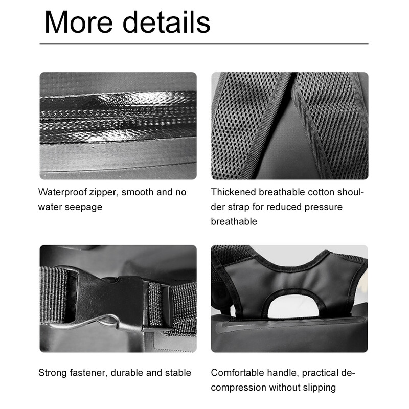 25 l ūdensnecaurlaidīga mugursoma augšpuses soma Lielas ietilpības rolltop pludmales soma PVC peldes mugursoma pārgājieniem kempingā