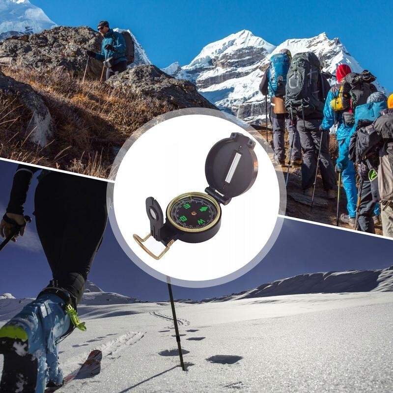 Външен компас Преносим зелен сгъваем обектив Мултифункционален компас Издръжлив компас Външна джаджа Спорт Туризъм