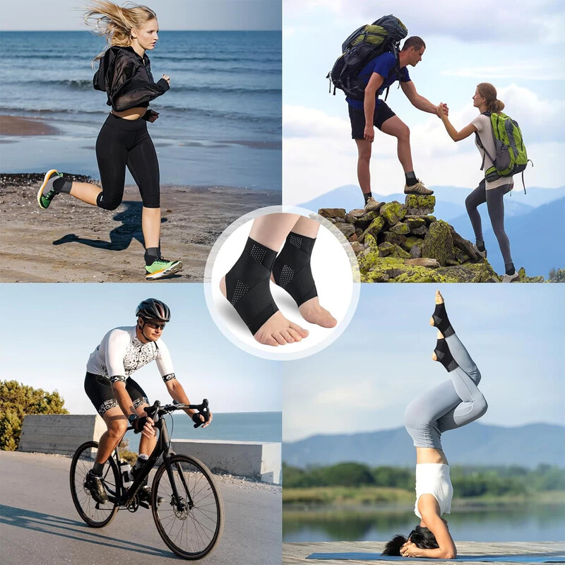 Curea de susținere de compresie reglabilă pentru tendinita lui Ahile, ameliorarea durerii articulare, glezna entorsă și protecții mânecă pentru durerea călcâiului piciorului