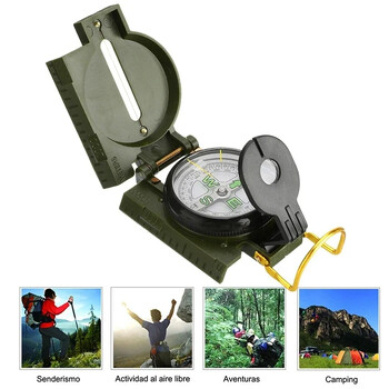 2023newPortable Compass Outdoor Camping Αναδιπλούμενη Πυξίδα Πράσινη Πεζοπορία Survival Trip ακριβείας Navigation Expedition