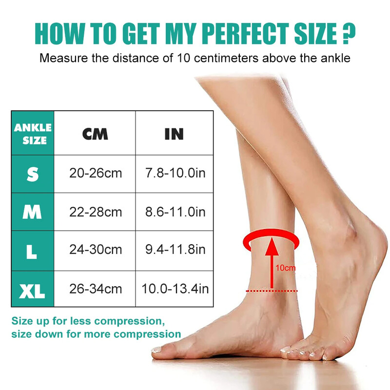 1 buc. Manșon de compresie pentru gleznă pentru glezna entorsă, șosete pentru neuropatie pentru ameliorarea fasciitei plantare, bărbat femeie, fotbal
