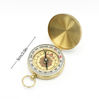 Компас за къмпинг на открито Преносим джобен месингов цветен меден компас Многофункционален компас Къмпинг оборудване Инструменти за туризъм