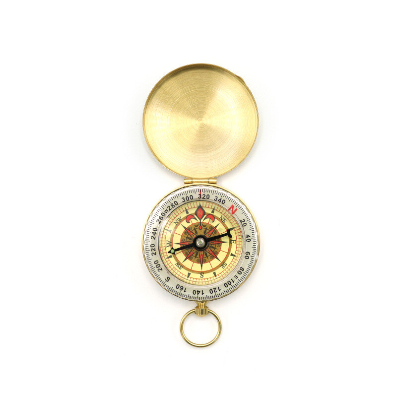 Компас за къмпинг на открито Преносим джобен месингов цветен меден компас Многофункционален компас Къмпинг оборудване Инструменти за туризъм
