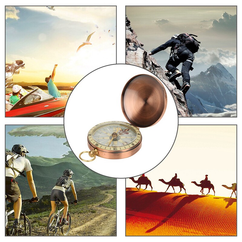 Kaasaskantav Vintage Retro metallist vasest kaanega taskukell matkamiseks Matkamiseks paadisõiduks Kaasaskantav vintage