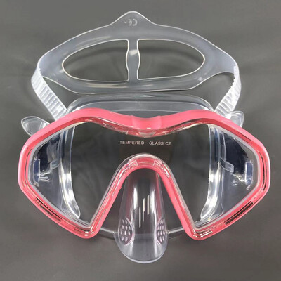 QYQ Profesionāla niršanas maska niršanai ar akvalangu Niršanas aizsargbrilles Silikona Panorāmas niršanas maska Pieaugušo peldēšanas brilles Snorkelēšanai