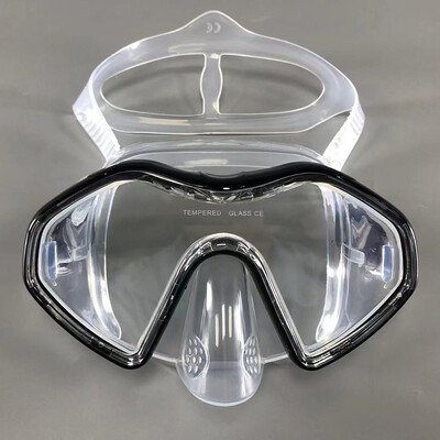 QYQ Profesionāla niršanas maska niršanai ar akvalangu Niršanas aizsargbrilles Silikona Panorāmas niršanas maska Pieaugušo peldēšanas brilles Snorkelēšanai