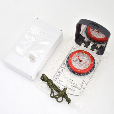 Svjetleći kompas s ogledalom, višenamjenski, vodootporan, planinarski penjanje na otvorenom, svjetleći kompas sa svjetlosnom kartom, smjer