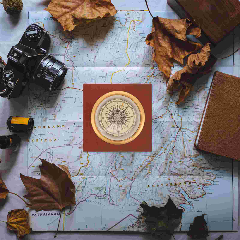 Ghid de busolă de epocă Marine Retro Rucsac cu rucsac Navigație de supraviețuire Hartă chineză multifuncțională Călătorie din lemn