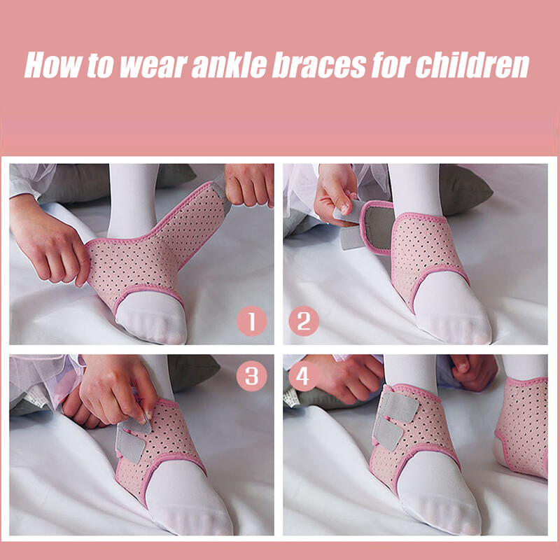 1 pereche de suporți pentru glezna pentru copii, stabilizator de gleznă, protector de gleznă pentru copii reglabil, învelișuri pentru sport, dans, suport pentru picioare, suport pentru arc