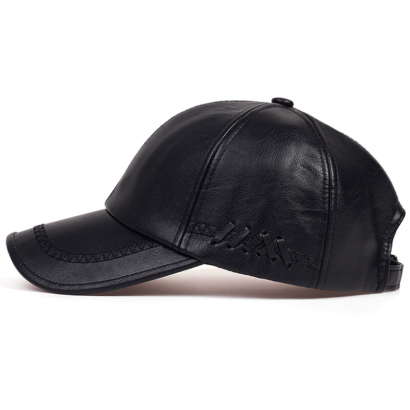 Șapcă de baseball din piele solidă de iarnă la modă, bărbați, snapback, toamnă, calde, negre, șapci, femei, os masculin, pălării și pălării pentru bărbați gorras