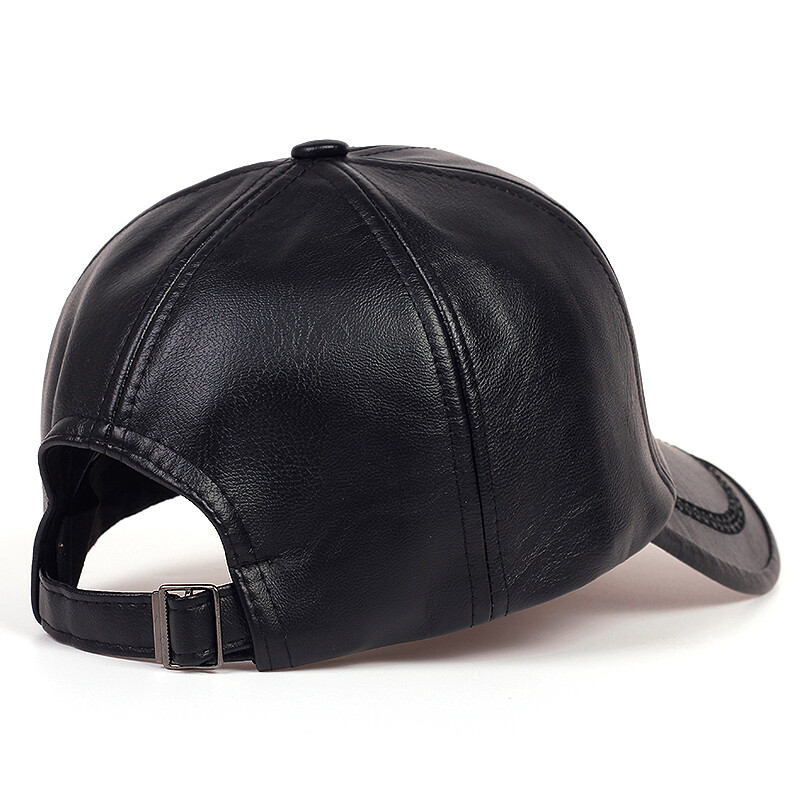 Șapcă de baseball din piele solidă de iarnă la modă, bărbați, snapback, toamnă, calde, negre, șapci, femei, os masculin, pălării și pălării pentru bărbați gorras