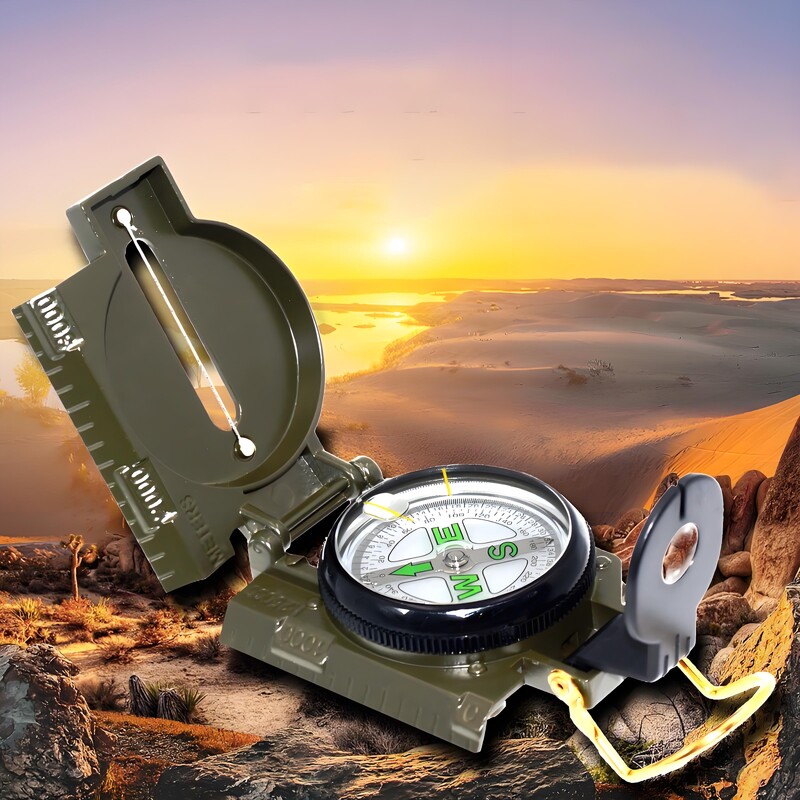 Kompass, ūdensnecaurlaidīgs daudzfunkcionāls kompass ar virzienu, pozīcijas diapazona palielinātājs, āra kempinga avārijas pārnēsājams kompass