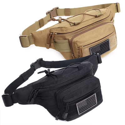 Geantă de talie tactică în aer liber, nailon 600D Oxford, în aer liber, EDC Fanny Pack