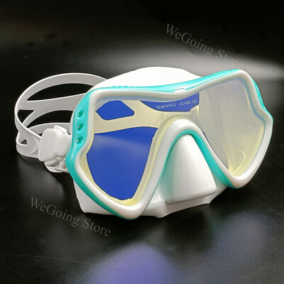 Lentile oglindă Mască de scufundări pentru adulți Set de snorkel Set de ochelari de snorkeling anti-ceață Mască de scuba Mască de înot Ochelari de protecție cu lentile din sticlă temperată Bărbați