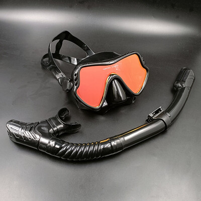 Lentile oglindă Mască de scufundări pentru adulți Set de snorkel Set de ochelari de snorkeling anti-ceață Mască de scuba Mască de înot Ochelari de protecție cu lentile din sticlă temperată Bărbați