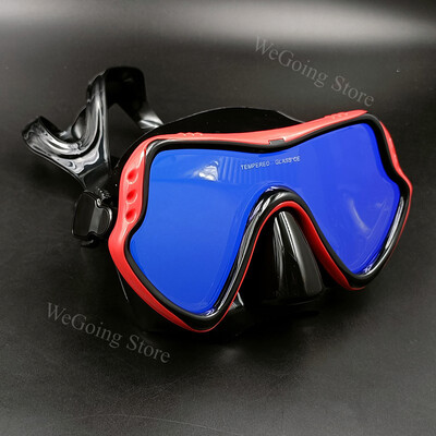 Lentile oglindă Mască de scufundări pentru adulți Set de snorkel Set de ochelari de snorkeling anti-ceață Mască de scuba Mască de înot Ochelari de protecție cu lentile din sticlă temperată Bărbați