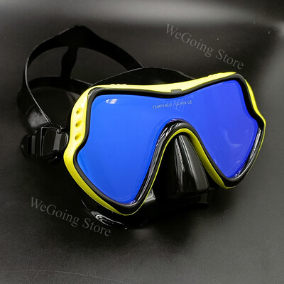 Lentile oglindă Mască de scufundări pentru adulți Set de snorkel Set de ochelari de snorkeling anti-ceață Mască de scuba Mască de înot Ochelari de protecție cu lentile din sticlă temperată Bărbați