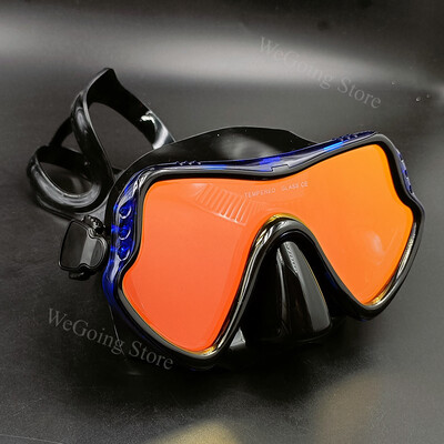 Lentile oglindă Mască de scufundări pentru adulți Set de snorkel Set de ochelari de snorkeling anti-ceață Mască de scuba Mască de înot Ochelari de protecție cu lentile din sticlă temperată Bărbați