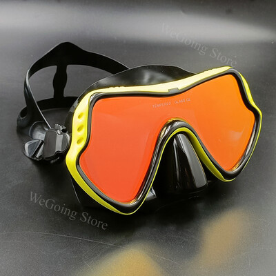 Lentile oglindă Mască de scufundări pentru adulți Set de snorkel Set de ochelari de snorkeling anti-ceață Mască de scuba Mască de înot Ochelari de protecție cu lentile din sticlă temperată Bărbați