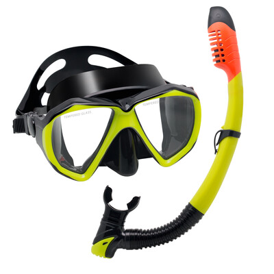 EXP VISION-Mască de scufundare anti-ceață pentru adulți, kit de scufundare panoramică, snorkel uscat, sticlă securizată, înot