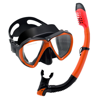 EXP VISION-Mască de scufundare anti-ceață pentru adulți, kit de scufundare panoramică, snorkel uscat, sticlă securizată, înot