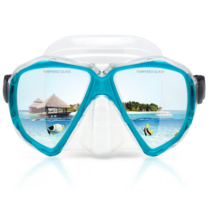 EXP VISION-Mască de scufundare anti-ceață pentru adulți, kit de scufundare panoramică, snorkel uscat, sticlă securizată, înot
