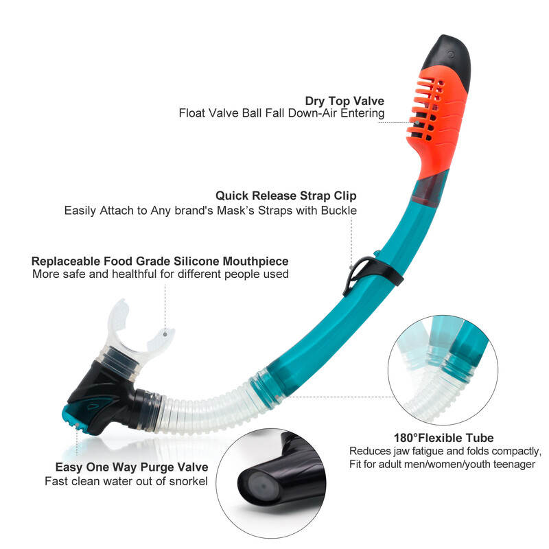 EXP VISION-Mască de scufundare anti-ceață pentru adulți, kit de scufundare panoramică, snorkel uscat, sticlă securizată, înot