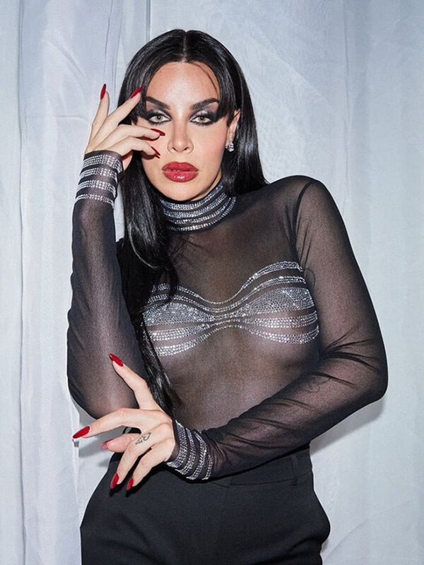 Seksi bodi Donje rublje s aplikacijama Jednodijelni Body Feminino Proziran crni gornji dio Ženska Rave odjeća Dolčevita Lenceria Tranparente