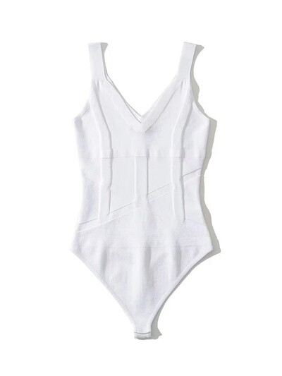 Tangada 2023 Solid Women Sexy Tunika Trikotāžas Bodijs Sieviešu V kakla Kombinezoni Vasaras Bodiji 2LK16