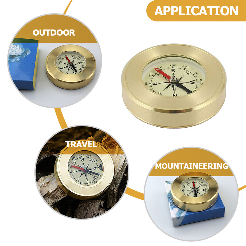 Compass Outdoor Playset Туристическа екипировка Pocket Style Classic Survival Mini Acrylic Brass Waterproof Student Travel Navigation