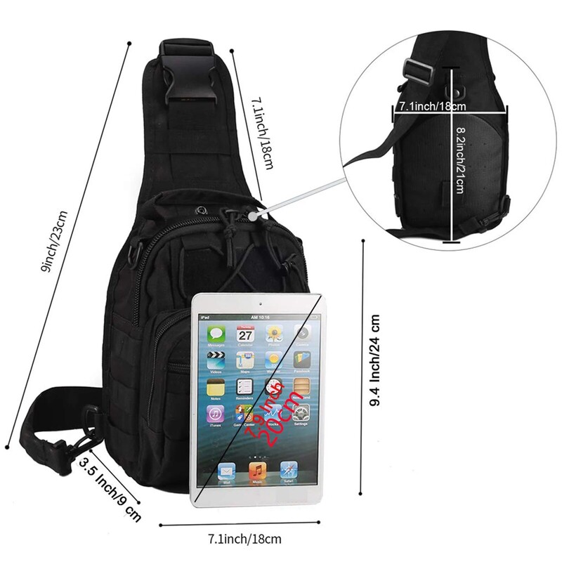 Taktiskā plecu soma, neilona āra slinga mugursoma