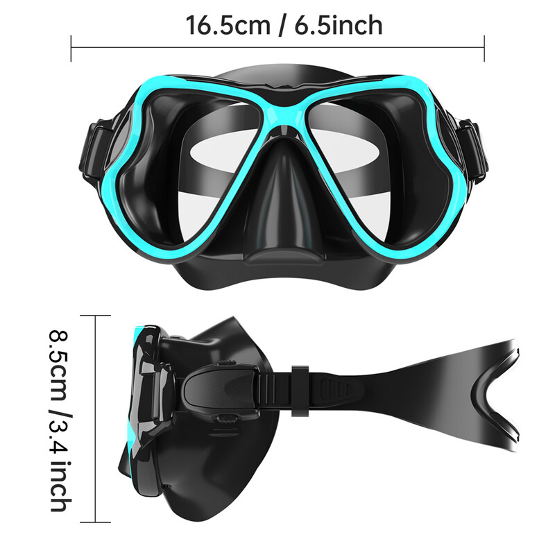 Mască de scufundări Mască de snorkel pentru înot Vedere largă Sticlă securizată pentru adulți Impermeabil Anti-scurgere Anti-ceață Scufundare Scuba Snorkeling Ochelari de înot