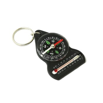 Mini Survival Compass Thermometer Φορητό Υπαίθριο Κάμπινγκ Πεζοπορία Πεζοπορία Pocket Navigator Adventure Μπρελόκ Πυξίδα αναρρίχησης